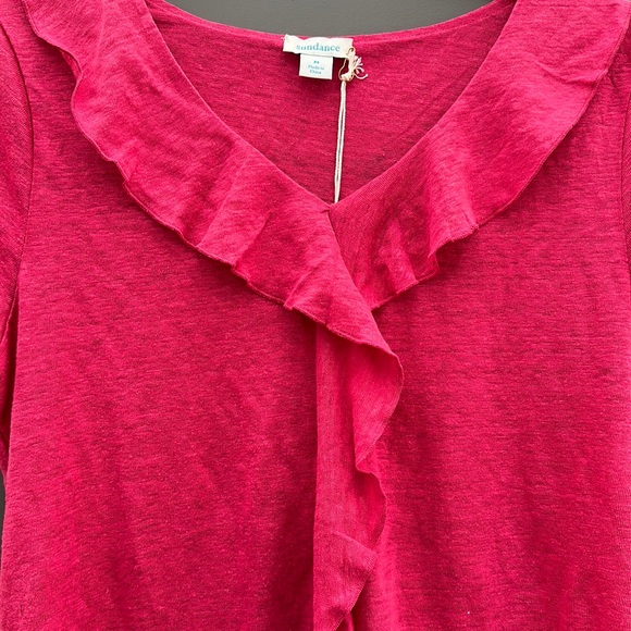 Cascading Ruffles Tee in 100% linen. New with tags from Sundance. - Picture 2 of 7